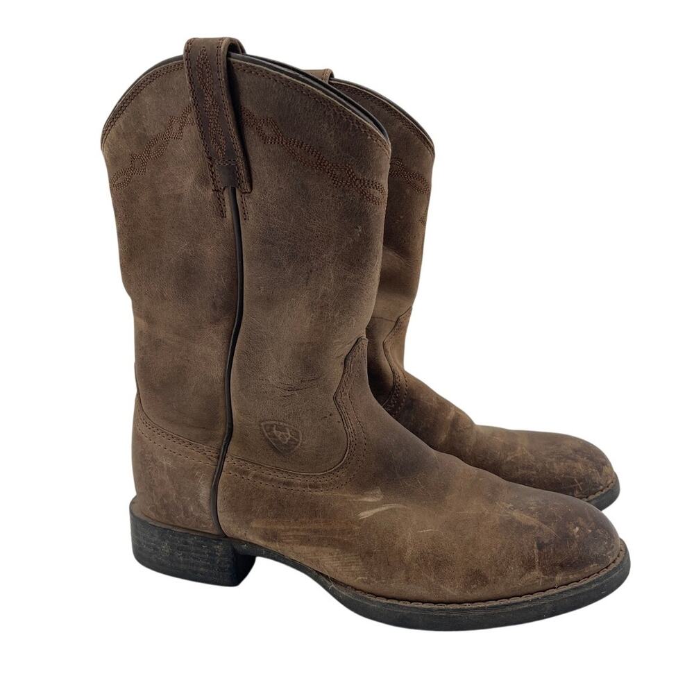 Ariat Heritage Womens Roper Boots 5.5B Distressed Brown Leather Western Cowgirl